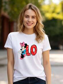 Disney Couple Gifts, Couple Shirt, Minnie And Mickey Matching Couple Shirt, Minnie Shirt, Mickey Shirt. Disney Shirt,Valentine's Day T-Shirt  Disney Oversized T-Shirt - Áo thun nữ - Xem 2