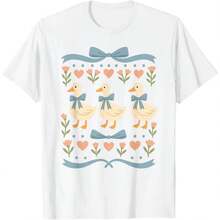 Ganso de la Blue Ribbon de los 80 con corazones - Camiseta vintage de los 80 con diseño de ganso - Blanco - Ver 4