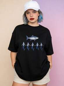 Camiseta de manga corta con cuello redondo suave y casual de verano para mujer, tops para salir, algodón, vintage, estilo callejero europeo y americano, casual deportivo, estilo unisex, estilo casual urbano, tops bonitos, Gen Z, curvy, ropa Y2K, camisetas divertidas, tops para damas, conjuntos de vacaciones para mujer, top lindo, camiseta gráfica, conjuntos de primavera, camisetas holgadas, ropa de calle retro, estilo de los 90, estilo de los 2000, subcultura, top negro, tops blancos, atuendo de fiesta de los 90. Negro - Negro - Ver 2