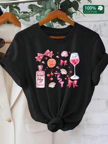 Camiseta Blanca de Manga Corta para Mujer - Camiseta de punto suave con cuello redondo, adecuada para uso diario y formal, una prenda casual para todas las estaciones, ideal para fiestas, oficina y conjuntos informales - Prenda esencial de fácil cuidado para el día a día, ropa de fiesta, diseño vibrante, ajuste cómodo, para amantes de la moda. - Negro - Ver 2