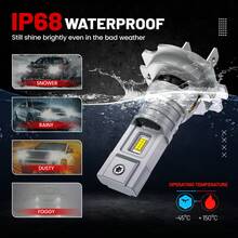 HYNBYZJ 2 bóng đèn pha LED mini không dây H7 H4 H11 H1 9005 HB3 9006 HB4 120W 80000LM 6000K CSP cho xe hơi, đèn LED H7 Turbo 12V. - A - Xem 8