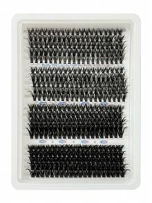 Bộ DIY mi cụm 400 sợi cong D, hỗn hợp 30D/40D/50D/60D, mềm mại thân thiện với da, giữ độ cong cả ngày giúp mắt to hơn, kèm keo, dung dịch tẩy và nhíp, dễ dùng cho người mới bắt đầu trang điểm mi tại nhà - màu đen - Xem 10