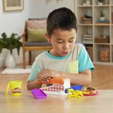 Hasbro Play-Doh Kitchen Creations Fun Factory Playset, Arts And Crafts Toy For Kids 3 Years And Up With 12 Cans And 42 Tools (Amazon Exclusive) - Red, Green, Purple, Black, and White - View 7