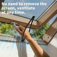 Upgraded Version, Optional 1 Or 3 Magnetic Zipper + Screen Mesh. Self-Adhesive Design, No Drilling Required, No Damage To Window Frame. Built-In Magnetic Auto-Closing Function, No Need To Remove Original Screen, Easy Window Opening And Closing. - 1m * 1.3m - View 1
