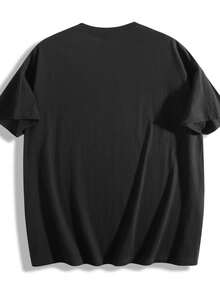 Women's & Men's Casual Crew Neck T-Shirt With Letter Print For Men And Women, Casual And Comfortable, With Soft Fabric, Classic Design, Versatile For Daily Wear, Comfortable Fit, Suitable For All Seasons And Easy To Wear When - 黑色 - 查看 2