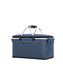 1pc Foldable Picnic/Shopping Basket, Large Insulated Basket With 2 Handles, Waterproof Lining, Suitable For Beach, Camping, Shopping - A - View 15