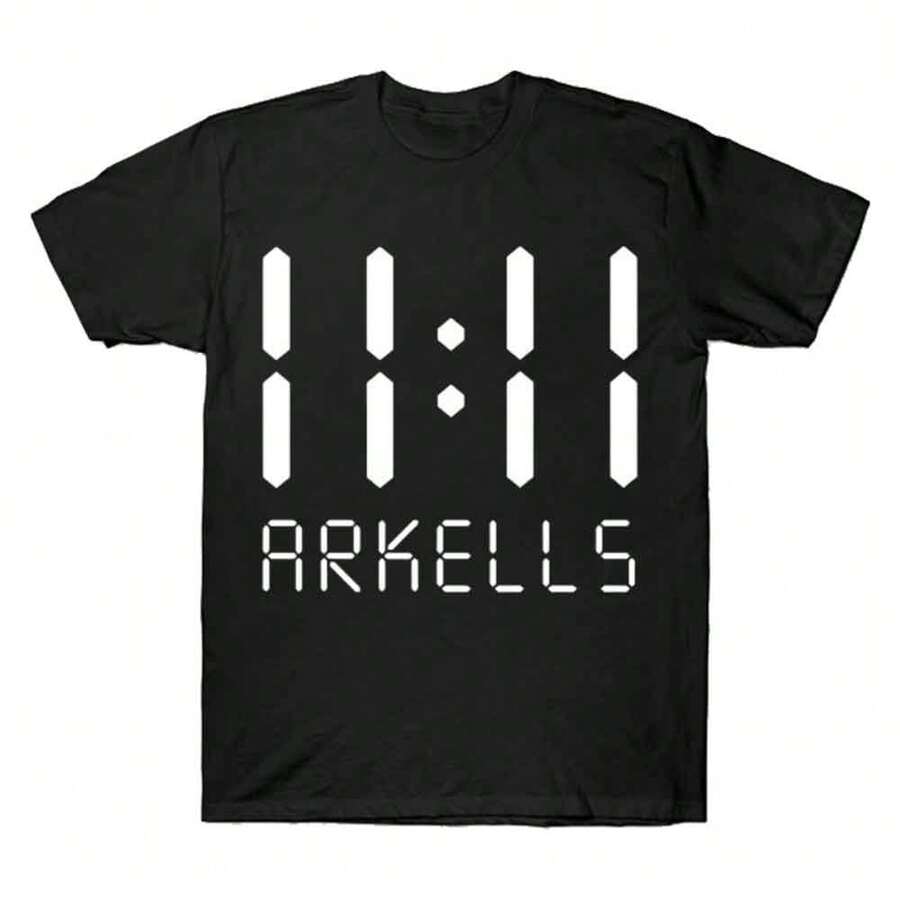 Arkells-11-11 Y2K Hip Hop Music Graphic Print Unisex Short-Sleeved T-Shirt, Summer Urban Style. - Black - View 1