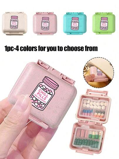 Hộp đựng thuốc mini 6 ngăn di động, hộp đựng thuốc, hộp đựng thuốc du lịch in hình "My Pill Bag" và hình viên thuốc, hộp đựng thuốc kín, hộp đựng thuốc 6 ngày/tuần, hộp đựng thuốc du lịch, hộp đựng vitamin hàng ngày, hộp đựng thuốc bỏ túi, hộp đựng mini, vật dụng thiết yếu trong gia đình và khi đi du lịch.