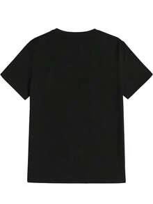 Women's Yoga T-Shirt With Flame Print - Elastic Crew Neck, Comfortable For All Seasons, For Yoga, Parties, Weddings And Casual Wear, Yoga Clothing - 黑色 - 查看 2
