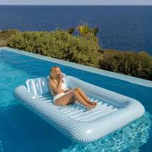 Luftmatratze Pool - Wassermatratze, Schwimmmatratze, Luftmatratze Strand, Wasserhängematte, Pool Zubehör Spaß, Tanning Pool (205x140x38cm) - Blau - Übersicht 6