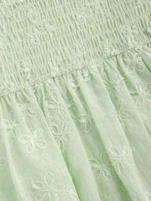 Top tubo con fruncido bordado para mujer, conjunto de estilo Y2K - Verde - Ver 5