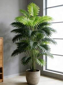 60-80cm Artificial Palm Tree, Large Tropical Turtle Back Bamboo Fake Coconut Tree With Green Leaves, Suitable For Home Garden Indoor Outdoor Wedding Party Decor - Green - View 1