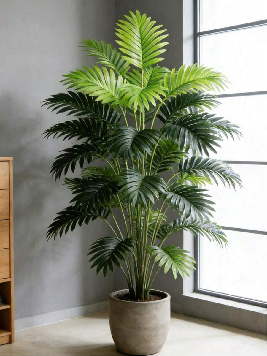 60-80cm Artificial Palm Tree, Large Tropical Turtle Back Bamboo Fake Coconut Tree With Green Leaves, Suitable For Home Garden Indoor Outdoor Wedding Party Decor - Green - View 1