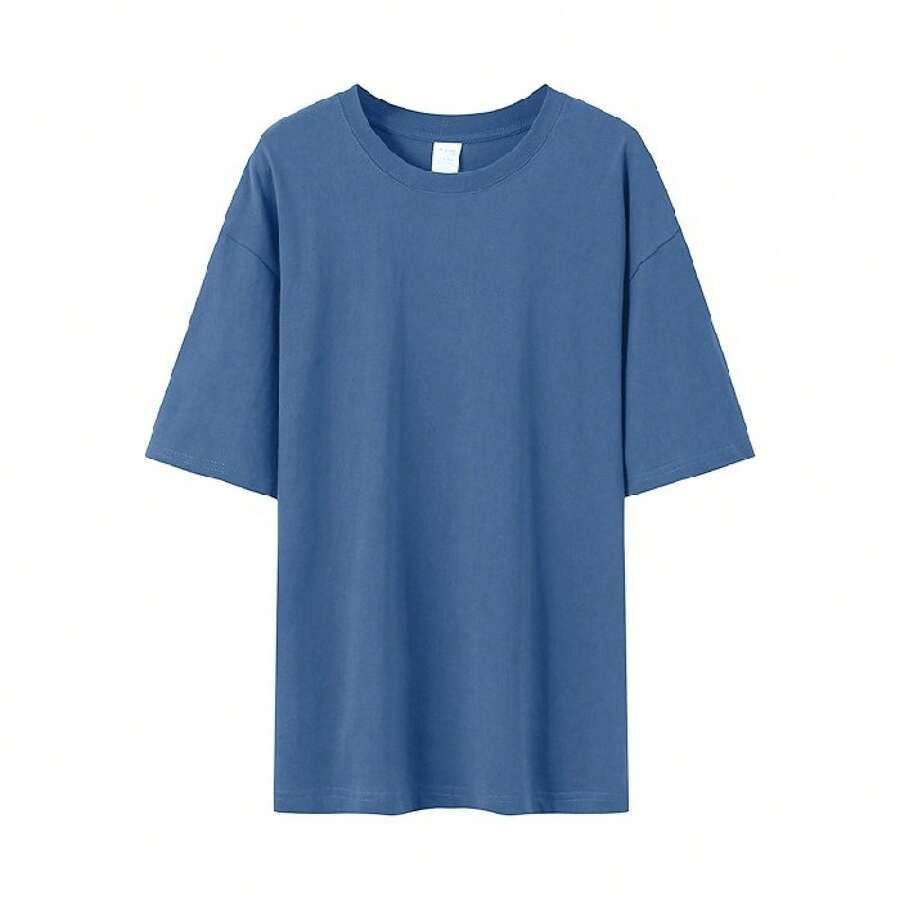 Women's Casual Printed T-Shirt, Short Sleeves, Round Neck, Spring/Summer Urban Fashion Unisex T-Shirt. WHZ8 - 牛仔藍 - 查看 1