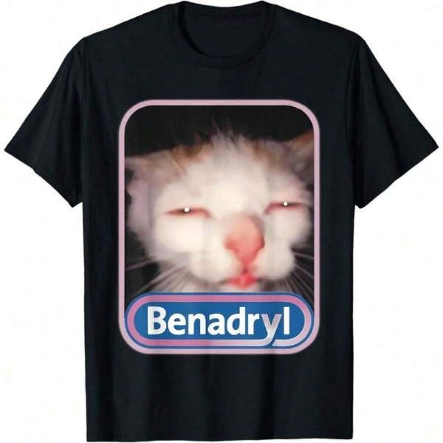Camiseta versátil 2026Cute & Funny Weird Cat Viral Meme T‑Shirt, Unisex Funny Graphic Tees,Camisetas para hombre, camisetas para mujer, estampados de anime, ropa imprescindible para apoyar el Mundial, camisetas gráficas para niños, adecuadas para el uso diario, camisetas para hombre, camisetas con temática de verano de 2026 - Negro - Ver 1