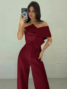 Mono modesto todo blanco para mujer, estilo "old money" casual de negocios para salir, diseño elegante con giro 3D sin mangas y espalda descubierta, adecuado para primavera, verano, otoño, invierno, festivales de música, vuelta al cole, vacaciones, ir al trabajo, aeropuerto - Granada - Ver 5