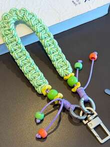 1pc Handmade Phone Lanyard, Crossbody Chain Strap - Multicolor - View 8