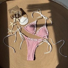 Nuevo bikini de dos piezas personalizado, fresco y dulce. - azul cielo - Ver 3