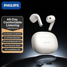 PHILIPS TAT1040 Semi-In-Ear True Wireless Bluetooth 6.0 Earphones, AI Call Noise Cancellation, 13mm Dynamic Driver Unit, Lightweight & Comfortable, 11 Hours Total Playtime, Deep Bass, Microphone For Fitness - View 10