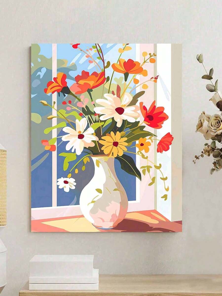 彩色花瓶 DIY 数字油画 绘画工艺品 成人家居装饰 40x50厘米/16x20英寸 节日礼物 - 套裝 - 查看 1