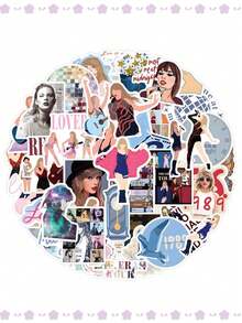 泰勒·斯威夫特 (Taylor Swift) 巡演贴纸，50/60/100 张防水乙烯基贴纸，Swiftie 主题贴纸，包含专辑封面和歌词，可爱美观，可用于墙面装饰、浴室、客厅、餐厅、水瓶、笔记本电脑、手机壳等，是泰勒粉丝的完美之选，也可用于 DIY 手工艺品、派对礼品、剪贴簿、行李箱等，可重复使用且可移除，是送给 Swiftie 的绝佳礼物。 - 多款 - 查看 11