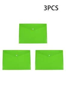 [Custom] 5pcs/Set Thick A4 Solid Color Polypropylene Document Folders With Snap Closure, Waterproof File Storage Bags For Storing Exam Papers, Archives Etc., Suitable For Students Back To School And Office Use, School File Folders - Multicolor - View 24