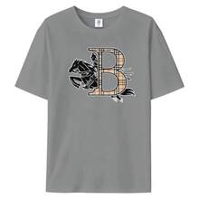 FEEGO New 2026 Casual T-Shirt, Summer High-End Fashion Print "Warhorse", Modern Men's Clothing With Custom Round Neck, Suitable For Men, Women, Mothers And Friends, Couple Style, Fashionable And Loose, Youthful And Energetic, Men's Daily Wear T-Shirts. - 深灰色 - 查看 4