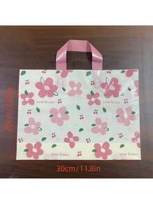 5-50个亮粉色花卉主题礼品袋 - 防水，多用途，适用于包装化妆品、服装、派对用品和时尚生活用品 - 查看 5