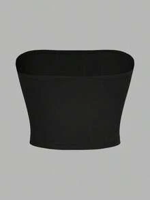 Set de 3 tops cortos ajustados de unicolor minimalista para mujer, apropiados para el verano - Multicolor 2 - Ver 6