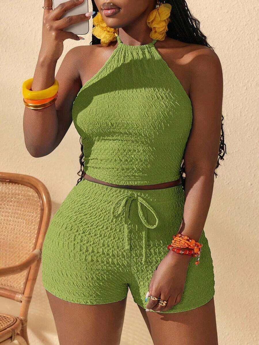 Slayr Conjunto de dos piezas para mujer para uso diario - Verde - Ver 1