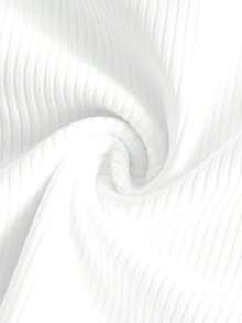 Top blanco ajustado de algodón con estampado de lazo de verano, encaje de color contrastante y espalda descubierta - Blanco 2 - Ver 4