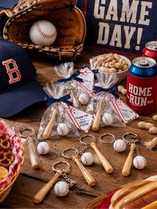3pcs Mini Wooden Baseball Bat & Ball Keychain, Sports Themed Keychain, Mini Sports Keychain, Backpack/Bag Pendant, Gift For Baseball Fans, Sports Team Members/Fans - Baseball Keychain - View 7