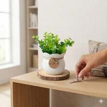 Set Of 3 Mini Artificial Flower Pots With Plant, Suitable For Home Decoration In Living Rooms And Bedrooms - 3 Cores - View 4