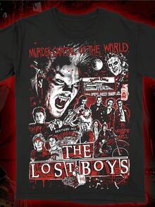 Men Fashion Round Neck Graphic T-Shirt 100 The Lost Boysie Unisex Washable Everyday Comfort Wear Perfect For Parties Holidays Sports And Home Wear Great Gift For Birthdays And For Fans And Friends Ramadan T-Shirt - Black - View 8