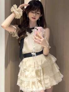 Women Midi Dresses - White - View 2