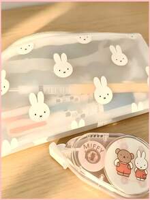 Bolsa de almacenamiento portátil con estampado de conejo Miffy, bolsa de lona portátil adecuada para cosméticos y artículos de papelería, dulce regalo de cumpleaños, vacaciones, regreso a la escuela o graduación para niñas - Multicolor - Ver 5