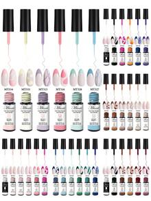 Mtssii 6件組 5ml 浸泡式 UV/LED 凝膠美甲線條筆套組，內建細刷頭，適用法式美甲、漩渦、抽象線條彩繪、塗鴉與美甲 DIY 設計，適合初學者與沙龍使用 - 彩色 - 查看 2