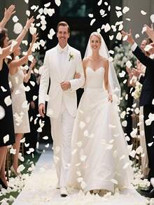 100/500/1000pcs Artificial White Rose Petals, Plastic Flower Confetti For Wedding Aisle, Proposal Backdrop, Cost-Effective Party Decor - Multicolor - View 6