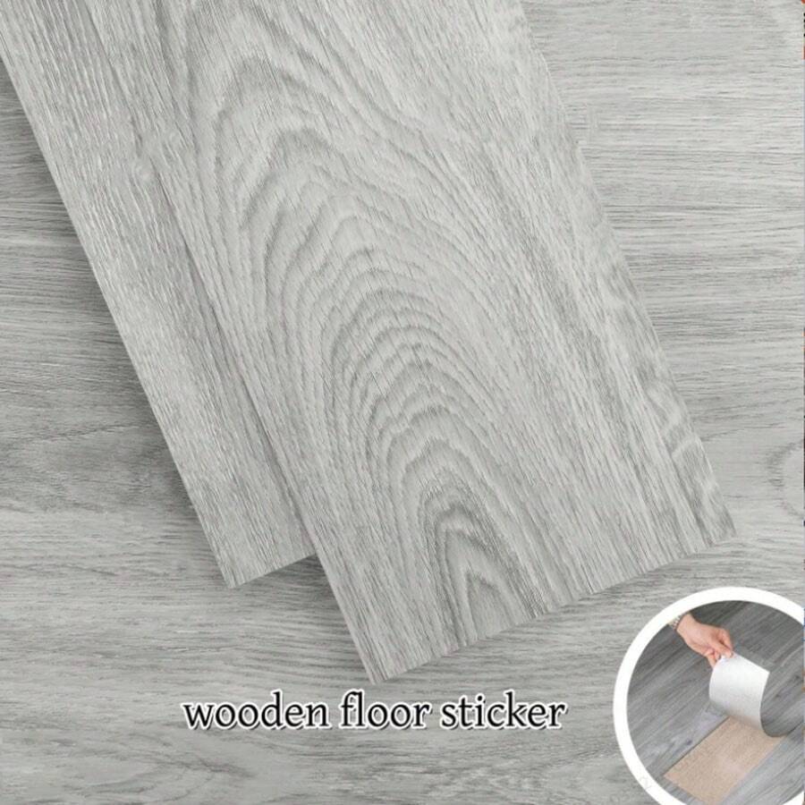 36pcs Fine 3D Wood Grain Texture With Premium Quality, Waterproof & Stain-Resistant Thick Self-Adhesive Floor Stickers, Suitable For Kitchen, Bathroom, Bedroom And Multiple Scenes, 5.91in*15.7in - Wood Grain Floor Stickers - View 1