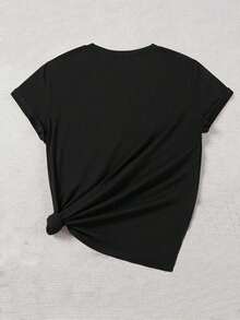 Graphic T-Shirts For Teachers - Women's Summer Clothes, Oversized T-Shirt, Casual Cotton Short Sleeve Streetwear, Fashion Tops For Women, Thank You Gifts For Teachers, Suitable For Spring, Summer And Autumn. - 黑色 - 查看 2