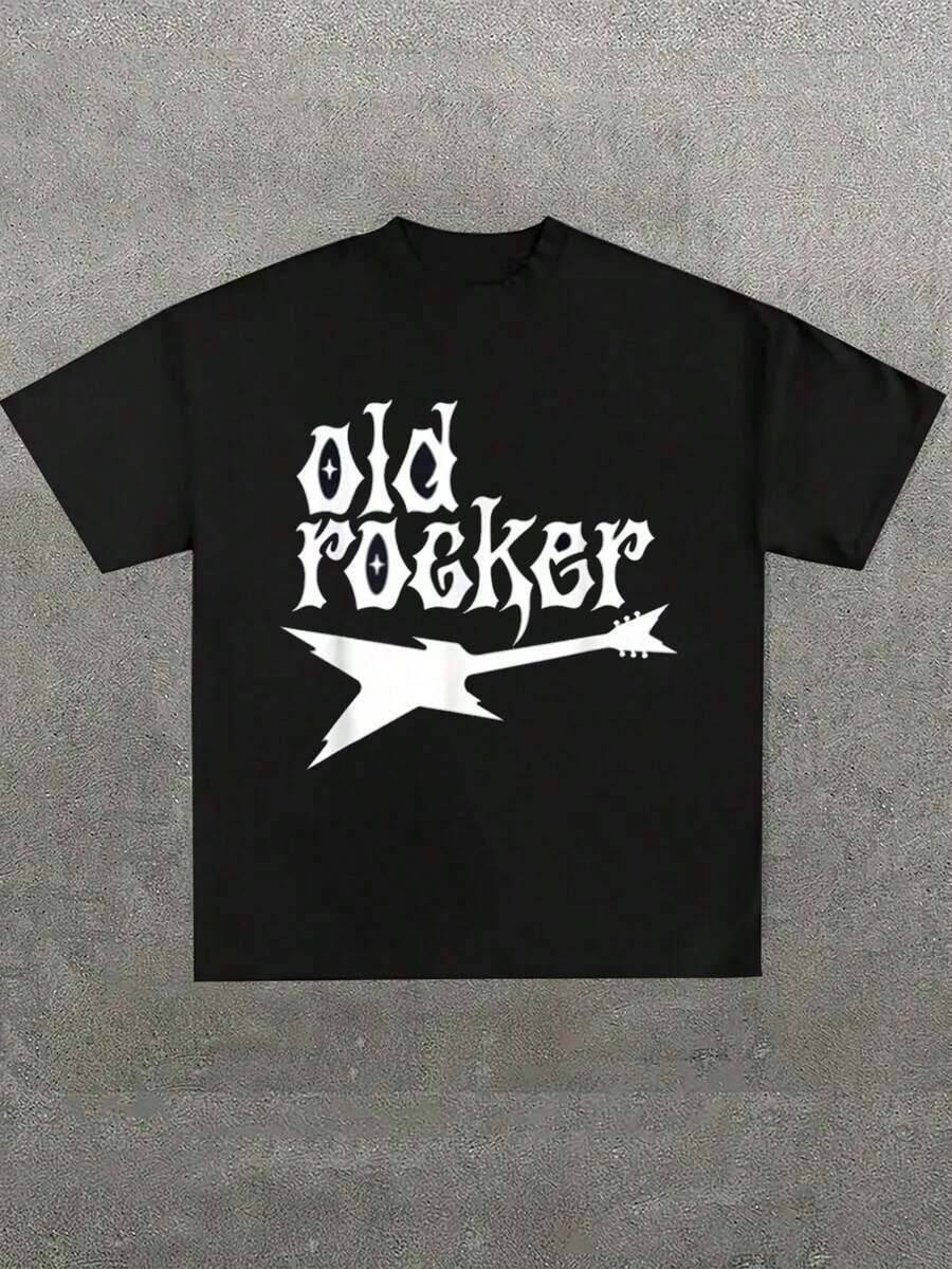 1 Piece Of New Pierce Veil T-Shirt, Aesthetic, Casual Print, Comfortable And Versatile, With Letter Pattern, Pure Cotton Printed T-Shirt, 180g, 100% Cotton. - 黑色 5 - 查看 1