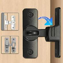 2pcs Sturdy Metal Padlocks - 90/180 Degree Rotating Security Padlocks, Suitable For Barn Doors, Bathroom Sliding Doors, Garages, Bedrooms, Cabinets - Durable Zinc Alloy Safety Door Locks With Anti-Theft Function, Commercial Grade, For Home Security/Security Enhancement, Fits Various Door Types - 1pc - View 3
