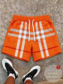 Men's Statement Print Shorts Fashion Designer Patterned Casual Daily Wear Shorts - trái cam - Xem 1