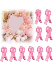 10pcs/5pcs/1pc Large Balloon Arch Clips - Heavy Duty 3.5 Inch Clear Plastic Spring Clips With Ergonomic Handles And Sturdy Bases, Suitable For Balloon Arch Kits, Birthday Decorations, Crafts, Woodworking, Photography Studios, Craft Supplies - Multicolor - View 4