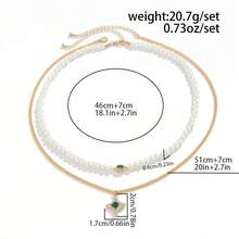 2 Bộ Dây Chuyền Mặt Dây Chuyền Hình Ngôi Sao Đính Đá Phong Cách Tối Giản, Dây Chuyền Nhiều Lớp Ngọc Trai Giả, Dây Chuyền Áo Len Unisex, Thiết Kế Cao Cấp, Dây Chuyền Đôi Phong Cách Hip-Hop Unisex - Ngôi sao - Xem 7