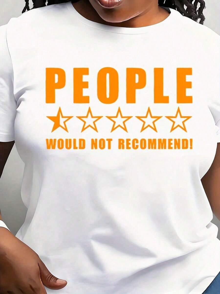 Funny T-Shirt With One Star Rating, Adult Humor T-Shirt, Adult Sarcastic T-Shirt, Retro Graphic T-Shirt, Aesthetic T-Shirts For Women - 白色 - 查看 1