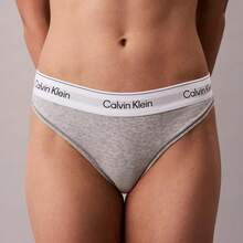 Calvin Klein Calvinklein Icon Cotton Modal Thong Underwear  Women  Panties  100% Cotton Fully Lined Gusset QF8518 - Grey Heather - 查看 4