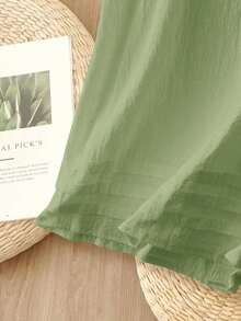 Camiseta de tirantes para mujer, estilo de moda minimalista, adecuada para el verano - Verde - Ver 7