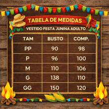 Vestido Festa Junina Juvenil Adulto Vermelho Preto São João Caipira Xadrez Quadrilha - Vermelho - Visão 8