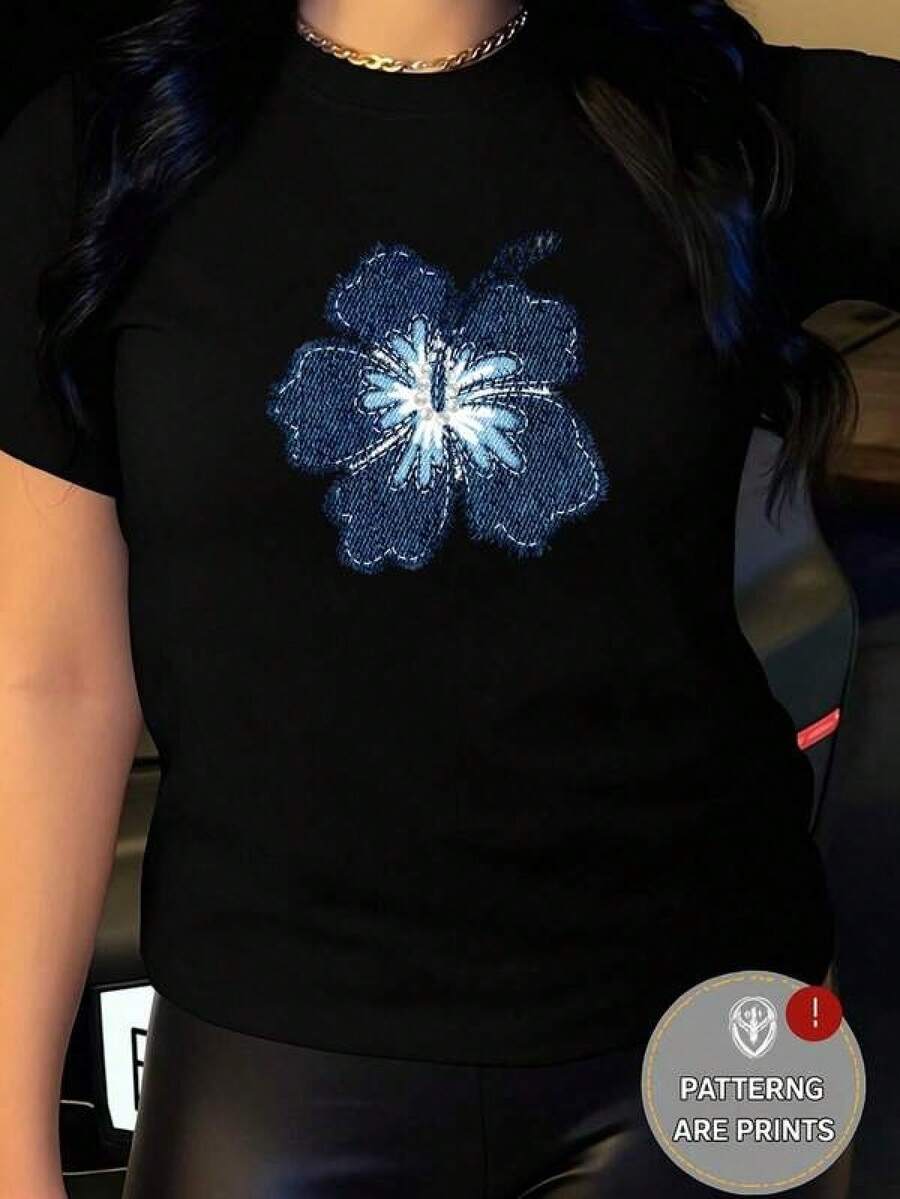 Mariposa Casual Dulce Fiesta Elegante Ninguno Casa Vacaciones Boda Oficina Playa viaje Despedida de soltera Calle verano Estampado efecto mezclilla 100% algodón, estilo Y2K Bababask - Negro - Ver 1